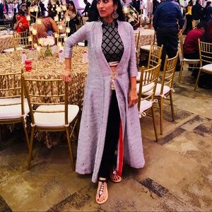 Crop top, pant with jacket